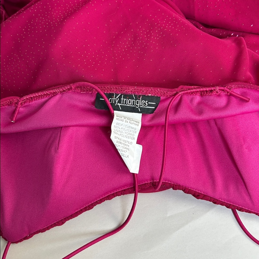 Vintage 90's City Triangles Maxi Length Evening Gown Ruched Size Medium Glitter - Picture 12 of 13